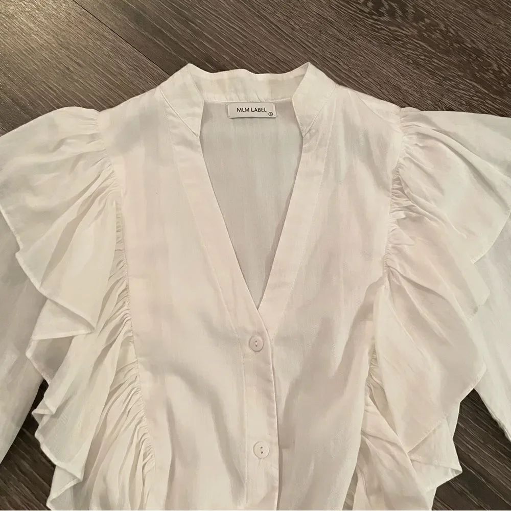Mlm Label Miller Ruffle Shirtdress - Picture 5 of 10